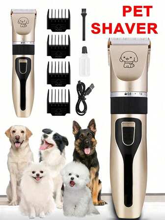 USB Rechargeable Dog Hair Trimmer, Cordless Dog Grooming Kit, Cat Hair Clipper, Pet Grooming Tools
