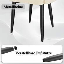 Dining Chairs Set Of 2, Modern Upholstered Fabric Kitchen Chairs, Dining Table Chairs With High Back And Metal Legs - 白色 - 查看 5