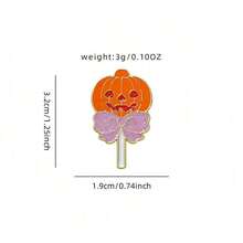 2pcs/Set Halloween Pumpkin Lollipop Enamel Pin Fashion Decorative Brooches Ornaments Lapel Bag Badges Jewelry Gifts 2025 New Style00