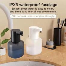 500ml Touchless Rechargeable Infrared Sensor Soap Dispenser, Wall-Mounted Electric Smart Foaming Hand Wash Liquid Dispenser, Automatic Kitchen Dish Soap Dispenser, Made Of ABS Material, IPX5 Waterproof, 4 Flow Rate Adjustable, Suitable For Bathroom, Kitchen, Restroom, Essential Gift For Christmas, Halloween, New Arrival For Autumn