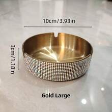 1pc Sparkling Rhinestone Ashtray, Bar Office Home Desktop Decorative Ashtray, Room Decoration, Home Decor