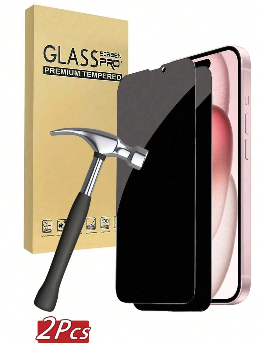 ZYSHI 2片装全屏防窥钢化玻璃屏幕保护膜，兼容 17/16/15 Pro Max/14 Plus，也兼容 16/15/14/13/11 Pro/X/XS Max/12 Mini/XR/6/7/8 Plus/SE2/SE3，隐私钢化玻璃屏幕保护膜，送给家人和朋友的生日礼物，必备手机配件