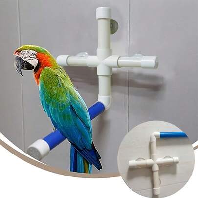 Parrot Bath Perches Standing With Suction Cup, Parrot Bath Stands Shower Perch Toy For Bird Parrot Macaw Cockatoo African Greys Budgies Parakeet