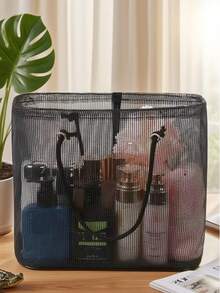 1 Cesta de almacenamiento para baño, Cesta de drenaje de malla, Cesta de almacenamiento plegable, Adecuada para la colección de trajes de baño de verano. - Ver 6