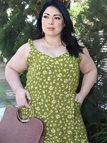 Women's Plus Size Jumpsuit Short Skirt With Printed Lining Summer - 顏色 35 - 查看 2