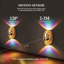LED Smart Sensor Neon Wall Lamp, Indoor Motion Sensor Wall Lamp, Wireless LED Wall Light, Battery-Powered Night Light, Adhesive Design, Rotatable, Portable, Easy To Install, Adjustable Color Temperature And Brightness, Suitable For Hallways, Bathrooms, Bedrooms, Kitchens, Cabinets, Stairs, Entrances, Bedside, Tables, Closets, Home Decoration, Living Room Decor, Motion Sensor Light, Bedside Lamp, LED Light, Cordless Light - Multicolor - View 4