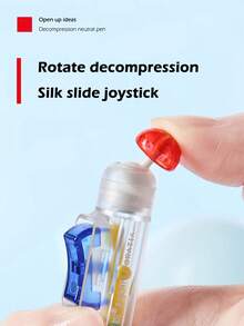 1pc Stress Relief Switch Pen - 0.5mm Smooth Writing Gel Pen With Fingertip Press, Anti-Anxiety Learning Tool, Quick-Drying Ink, Ins-Style Calligraphy Pen Suitable For Students, Relaxing Writing Assistance Tool | Fashionable Pen Body Design | Durable Plastic Pen - Black - View 5