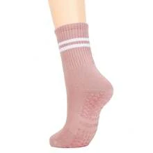 3/5 双普拉提防滑袜，女士普拉提防滑袜，普拉提粘性袜，瑜伽桶袜（带防滑功能），黑白粉色运动