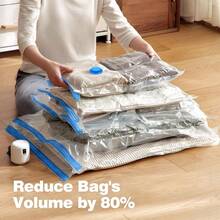 Transparent Vacuum Compression Storage Bags, Modern Home Use Vacuum Compressed Organizer Bags, Multi-Combination, For Clothes, Blanket, Shirt, Travel Accessories, Lightweight Travel Dust Proof Bags, Ideal For Travel And Home Storage, Space-Saving Bags