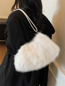 Autumn/Winter Niche Fluffy Handbag For Women, 2025 New Versatile Crossbody Shoulder Underarm Furry Bag