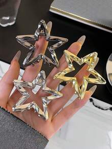 1个可爱星形发夹，适合细软发质，可打造半扎发造型，Y2K风格发饰，适合学校、大学、秋冬季、海滩等场合，女性适用。 - 綻放雞蛋花 - 查看 13