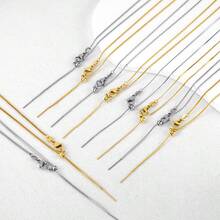 1 Pc Universal Threading Type Necklace Chain Color Retention 18k Gold-Plated Box Chain, O-Shaped Chain, Snake Bone Chain, Suitable For DIY Handcrafted Chain Necklaces, Suitable For Ladies To Layer And Wear Daily - Universal Needle Necklace Chain - View 7