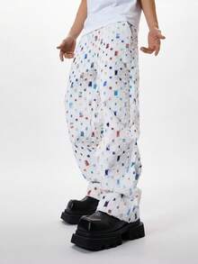 Baggy White Straight Leg Denim Pants Fashion Casual Relaxed Fit Hip Hop Non Stretch Relaxed Long Jeans Summer Mid Rise Streetwear - 白色 - 查看 16