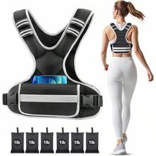 2025  Adjustable Weighted Vest Woman 4-10lb/12-18lb/20-32lb Weighted Vest Men With 6 Ironsand Weights, Shoulder Pads And Large Pocket For Walking Running Crossfit Strength Training