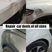 9pcs Automobile Sheet Metal Hammer Set, Made Of Durable Steel And Rubber Material, Car Body Repair Tool;  Practical & Functional Style, Silver With Blue Rubber Grip, Long - Handled And Hammer - Shaped Design, Comes With Multiple Attachments Detail.  Ideal For Effortlessly Removing Hail Dents And Other Minor Dents On Car, Truck Bodies.  Automotive Maintenance Gadget Perfect For Year - Round Use In Garages, Driveways.  Great As A Gift For Car Enthusiasts, Mechanics On Birthdays, Father's Day - 9pc - View 5