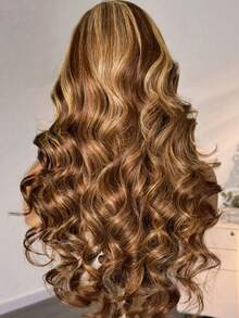 NARNI 34 Inch 250% Density Honey Blonde Human Hair Wig 13x6 HD Highlight Body Wave Lace Front Wigs Human Hair Pre Plucked Glueless Human Hair Wig 4/27 Brown Colored Lace Front Wig With Baby Hair For Women - S4/27 - Xem 2