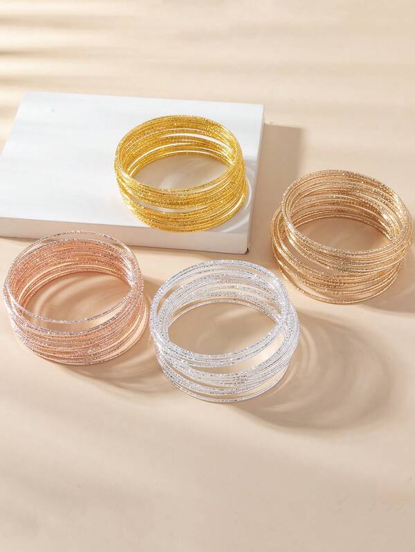 20 قطعة أساور أنيقة ولامعة للنساء للارتداء متراكب