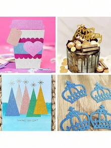 100pcs,Glitter Cardstock Paper For , 10 Sheets 10 Colors Premium Glitter Paper For Crafts, A4 Glitter Card Stock For DIY Projects, Sparkly Paper For Card Making, 250 GSM