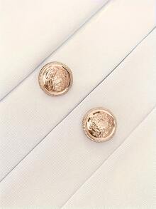 Women's Elegant Solid Double Breasted Jacket - Fashionable Long Sleeve Outerwear, All Season, No Tie Decorative Buttons, Great For Casual Or Office Wear, Local Warehouse Direct - White - View 4