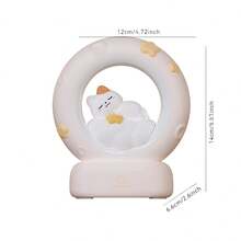 1个猫咪造型睡眠夜灯，USB充电式睡眠伴侣灯，3档调光柔和灯光，亮度可调，可作台灯、办公室装饰灯、床头灯，适合卧室、客厅，亦可作节日礼物。