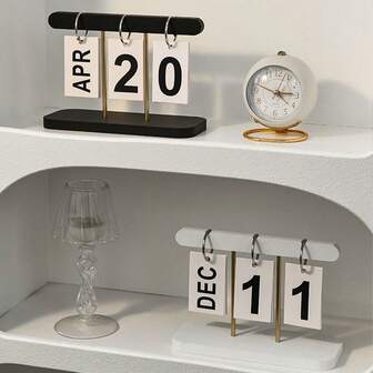 1pc Creative Flip Desk Calendar, Nordic Minimalist Perpetual Calendar For An Aesthetic Workspace Upgrade, Chic Home & Office Decor Accent