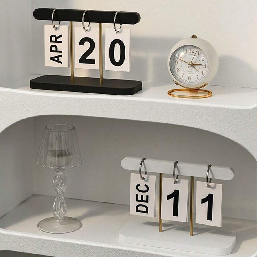 1pc Creative Flip Desk Calendar, Nordic Minimalist Perpetual Calendar For An Aesthetic Workspace Upgrade, Chic Home & Office Decor Accent