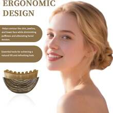 1 Set Cepillo de contorno facial y corporal linfático, masajeador de drenaje linfático para la cara, cepillo de cepillado en seco para la cara, moldeado de mentón y línea de la mandíbula, diseño ergonómico, ajuste preciso a la piel