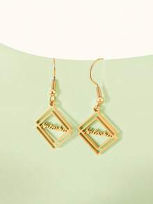 1pc 18K Gold Stainless Steel Jewelry, Personalized Name Earrings, Custom Earrings With Name 925 Silver, 18K Gold Plated, Birthday Gift, Friendship Earrings, Christmas, Comes With An Exquisite Gift Box As A Mother's Day Gift For Daily Dressing