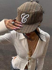 Early Autumn New Flat Top Retro Baseball Cap For Women Three-Dimensional Embroidered Baseball Cap Casual All-Match Flat Brim Baseball Cap For Men