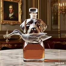 1pc Creative Dog Biting Duck Shaped Outdoor Portable Wine Bottle, Small Dog Wine Decanter, Home Glass Decoration, Christmas/Friend Gift, Suitable For Bar And Home Gathering - Unique Gift Idea, Travel Beverage Container, Elegant Art Wine Accessory