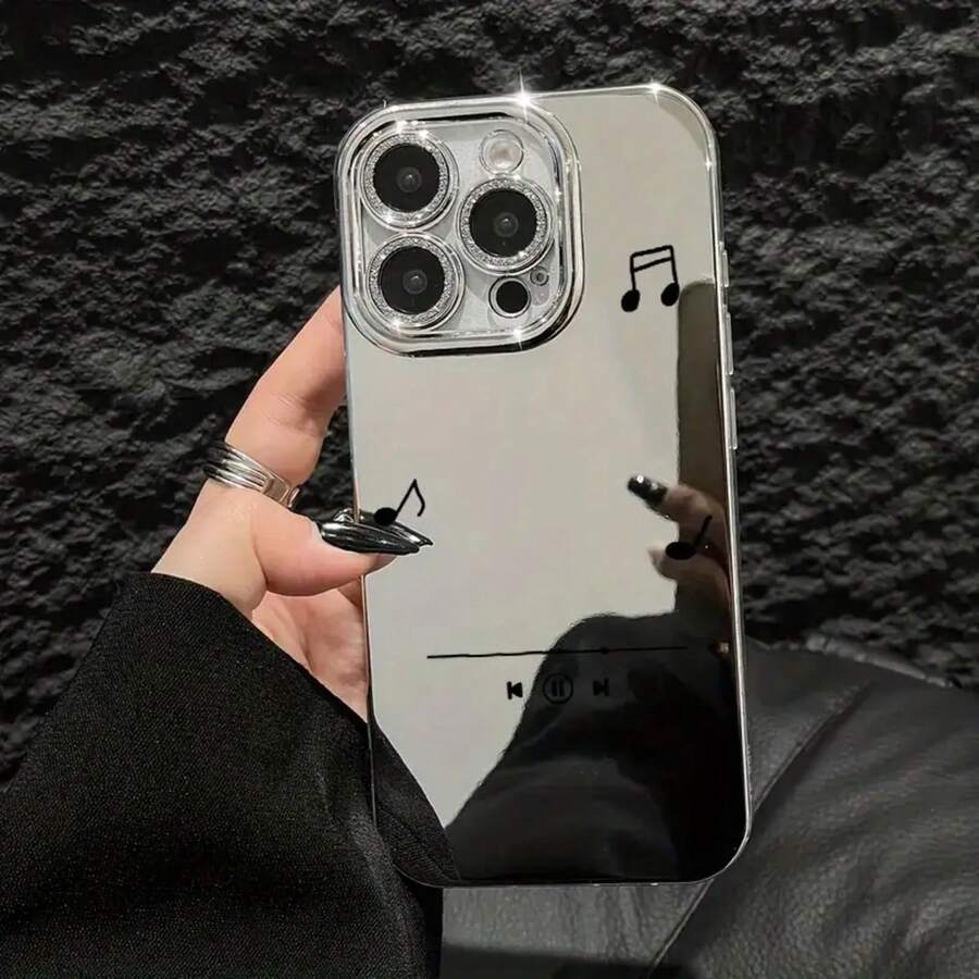 Funda con espejo y barra de progreso de reproducción de música para phone 16/16 Pro/16 Pro Max/16 Plus/16 E/15/15 Plus/15 Pro/15 Pro Max/14/14 Plus/14 Pro/14 Pro Max/13/13 Pro/13 Pro Max/12/12 Pro/12 Pro Max. 11/11Pro/11Promax; Resistente, a prueba de caídas y visualmente atractivo - Colores mixtos 1 - Ver 1