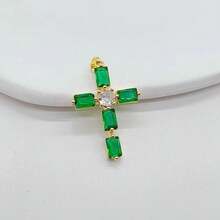 1pc 18K Gold Plated Copper Fashionable Minimalist Vintage Cross Pendant, DIY For Bracelet, Necklace, Earring, Keychain, Versatile Handmade Accessory - Multicolor - View 32