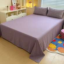 4 件套复古风格床上用品套装，紫色条纹和红色樱桃图案，涤纶双层纱布，（1 个羽绒被套 + 1 个床单 + 2 个枕套），枕套带有随机图案裁剪，适合秋冬季，卧室装饰，节日礼物