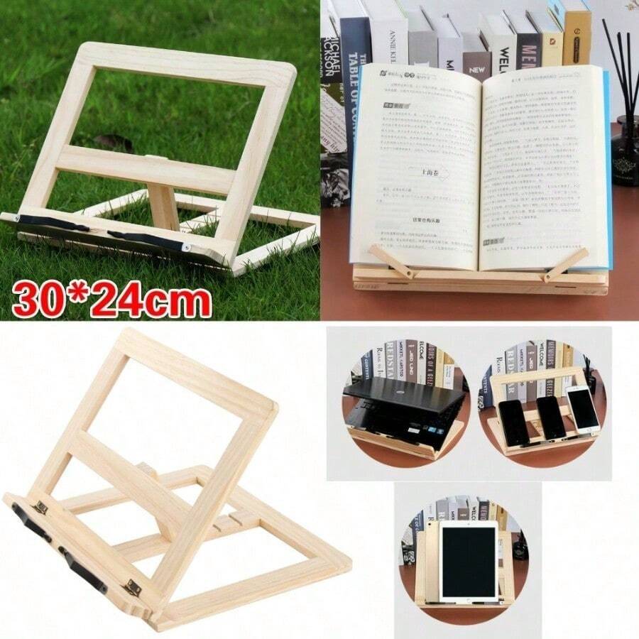 Look Bookshelf Wooden Reading Bookshelf Children's Reading Stand Notebook Stand Reading Anti-Myopia Bookshelf - 彩色 - 查看 1