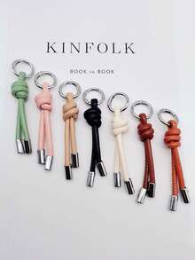 1pc PU Leather Keychain Pendant Minimalist Creative Couple Keyring Accessory Y2K - Multicolor - View 1