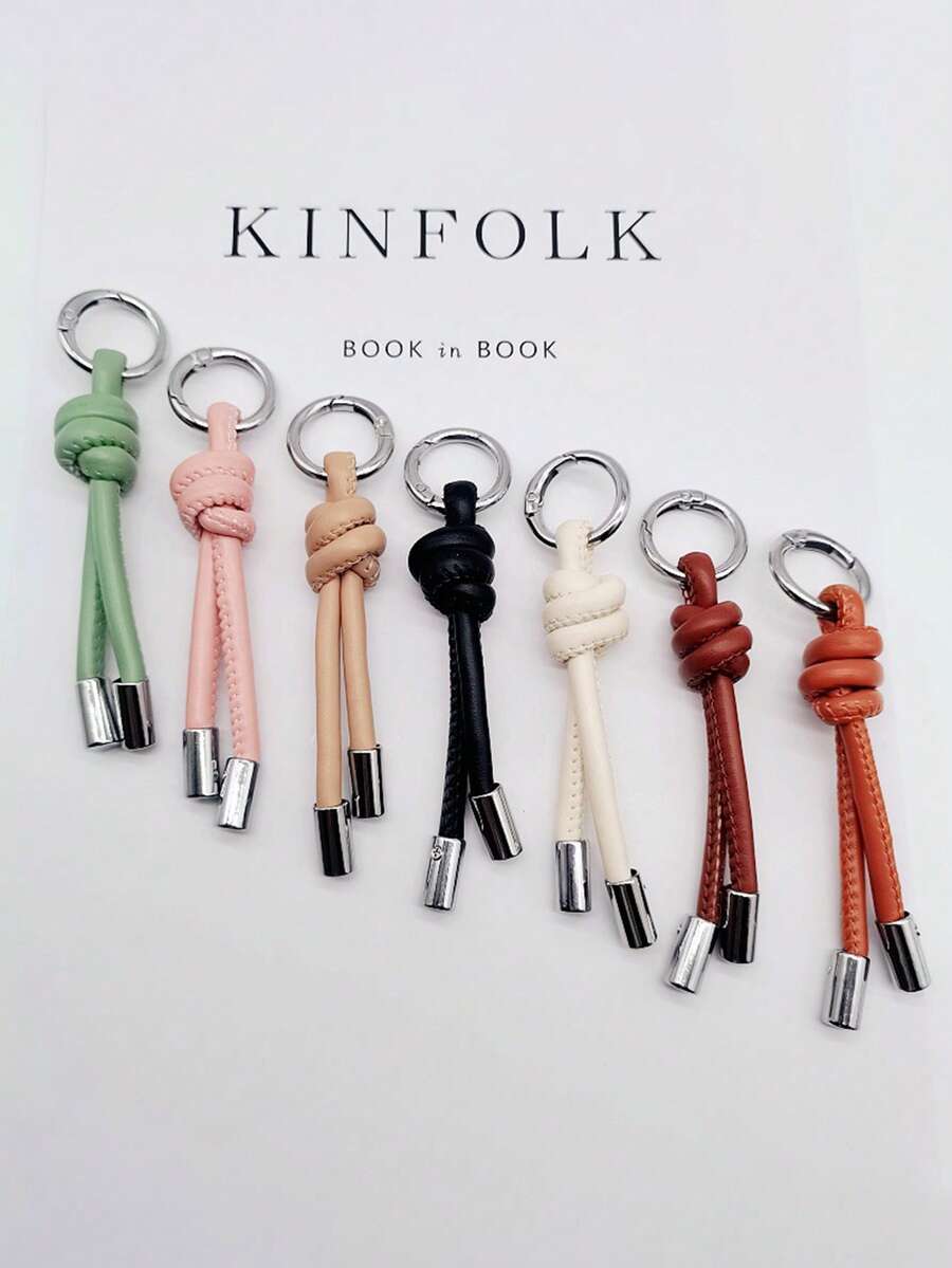 1pc PU Leather Keychain Pendant Minimalist Creative Couple Keyring Accessory Y2K - Multicolor - View 1