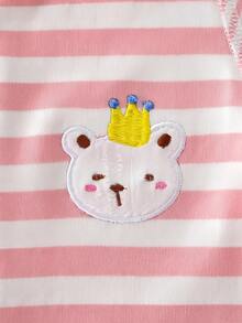 Mono para bebé recién nacido, diseño de oso rosa para bebé e infante unisex de primavera/otoño - Rosa - Ver 4