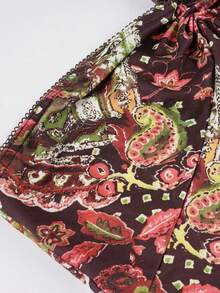 Vintage  American Neck-Wrapped Chest Skirt Design Sense Spice Girl Low-Rise Ruffle Edge Skirt Dress - 棕色 - 查看 7
