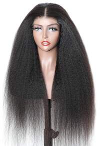 Yaki Straight V Part Wig Human Hair For Women No Leave Out Upgrade U Part Glueless Wigs Human Hair Brazilian 200 Density Kinky Straight V Shaped Wigs Human Hair No Sew In NO Glue Beginner Friendly Natural Color - Natural Black - Xem 6