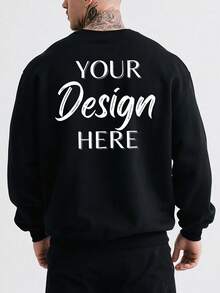 男士定制加厚圆领卫衣，可印制您自己的照片/标志，是送给情侣、家人、宠物或冬季礼物的完美之选。