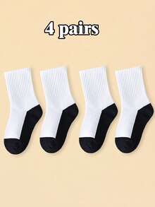 30/20/9/4 双装经典运动风学生袜，适合 1-16 岁男孩女孩，四季皆宜，圆领设计，易洗 - 彩色 - 查看 27