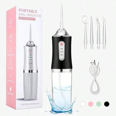 4 In 1 Water Flosser For Teeth, Cordless Oral Irrigator With Mode 3 Jet Tips,800mAh, For Home Travel, For Men And Women Daily Teeth Care, Ideal For Gift Father's Day Gift Father's Day Gift