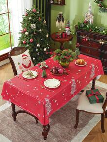 Kwadratowy, wytrzymały, winylowy, czerwony, świąteczny obrus z tworzywa sztucznego, wielokrotnego użytku, z tworzywa sztucznego, z możliwością rozłożenia, wodoodporny, z tworzywa PVC, na stół świąteczny, na przyjęcie, piknik noworoczny