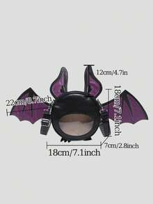 1 Pc New Fashionable And Fun Halloween Themed Devil Bat Shaped PU Leather Crossbody Bag With Wings And Foldable Design For Women For Outdoor&Halloween Themed Party&Halloween Costume Matching&Gift For Friends, Perfectly Matching With Halloween Costumes Women