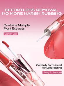 MISTINE Double Ended Lip Gloss 1.5g+1.5g Color Holding Lip Glaze Hydrating Lip Jelly Long Lasting Lipstick Lip Tint D06 Limited Edition