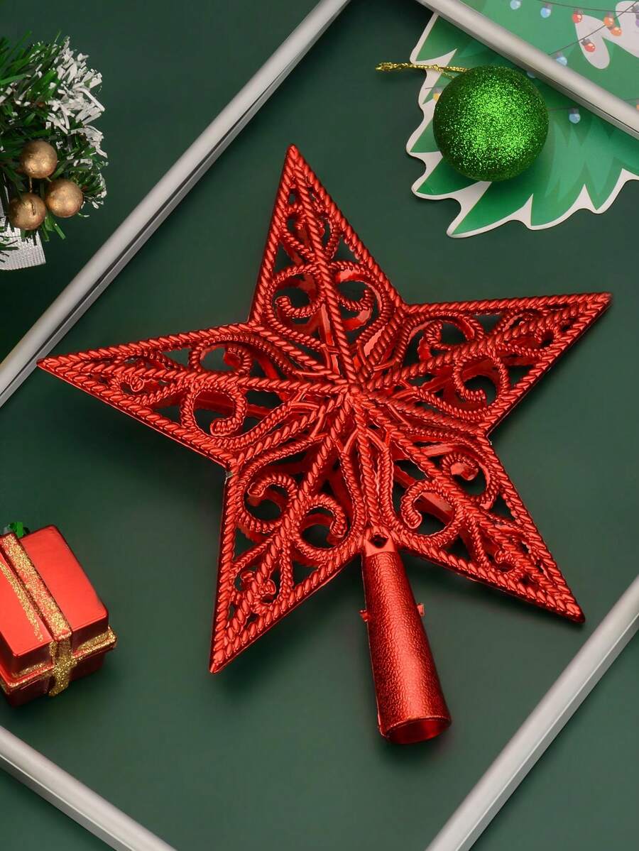 kumozawa 1 قطعة نجمة خماسية رأس شجرة عيد الميلاد، ديكور عيد الميلاد ورأس السنة نجمة خماسية، رأس شجرة عيد الميلاد، ديكور شجرة عيد الميلاد، زينة عيد الميلاد، ديكور منزلي داخلي لعيد الميلاد، ديكور عيد الميلاد الرجعي، ديكور عيد الميلاد كبير، ديكور عطلة، اكسسوار حفلة، نجمة زخرفية، ديكور أنيق، ديكور بلاستيكي، ديكور خفيف الوزن، نجمة عطلة