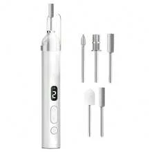 三速电动指甲打磨机。包含6个可互换的打磨头。底部带有蓝光灯，用于固化凝胶指甲油。配备防尘罩，有效防止指甲粉尘飞溅。 - 白色 - 查看 11