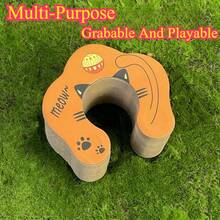 Rascador de cartón corrugado para gatos en forma de acordeón, magnético y versátil, sin desorden, autoentretenemiento, resistente a rasguños y desgaste, juguete para gatos