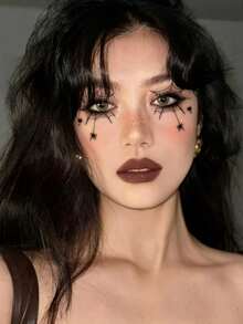 1 张万圣节眼影临时纹身贴纸眼线贴带蜘蛛网骷髅蝙蝠临时纹身贴纸脸部眼妆纹身贴纸适合女性女孩 - 彩色 - 查看 3