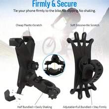 1 Stück, 360 Grad Drehung, verstellbarer Griff, multifunktional, Fahrrad Navigation, flexibles Silikon Material, Fahrrad Handyhalterung, Sport Outdoor Wind, Schwarz/Grau Zweifarbig, kompakt, rutschfester Silikongriff, Drehgelenk Design, stabile Befestigung, stoßfest und sturzsicher, Mehrfachgeräte-Anpassung, Echtzeit-Navigation, Elektroroller Fahrrad Halterung